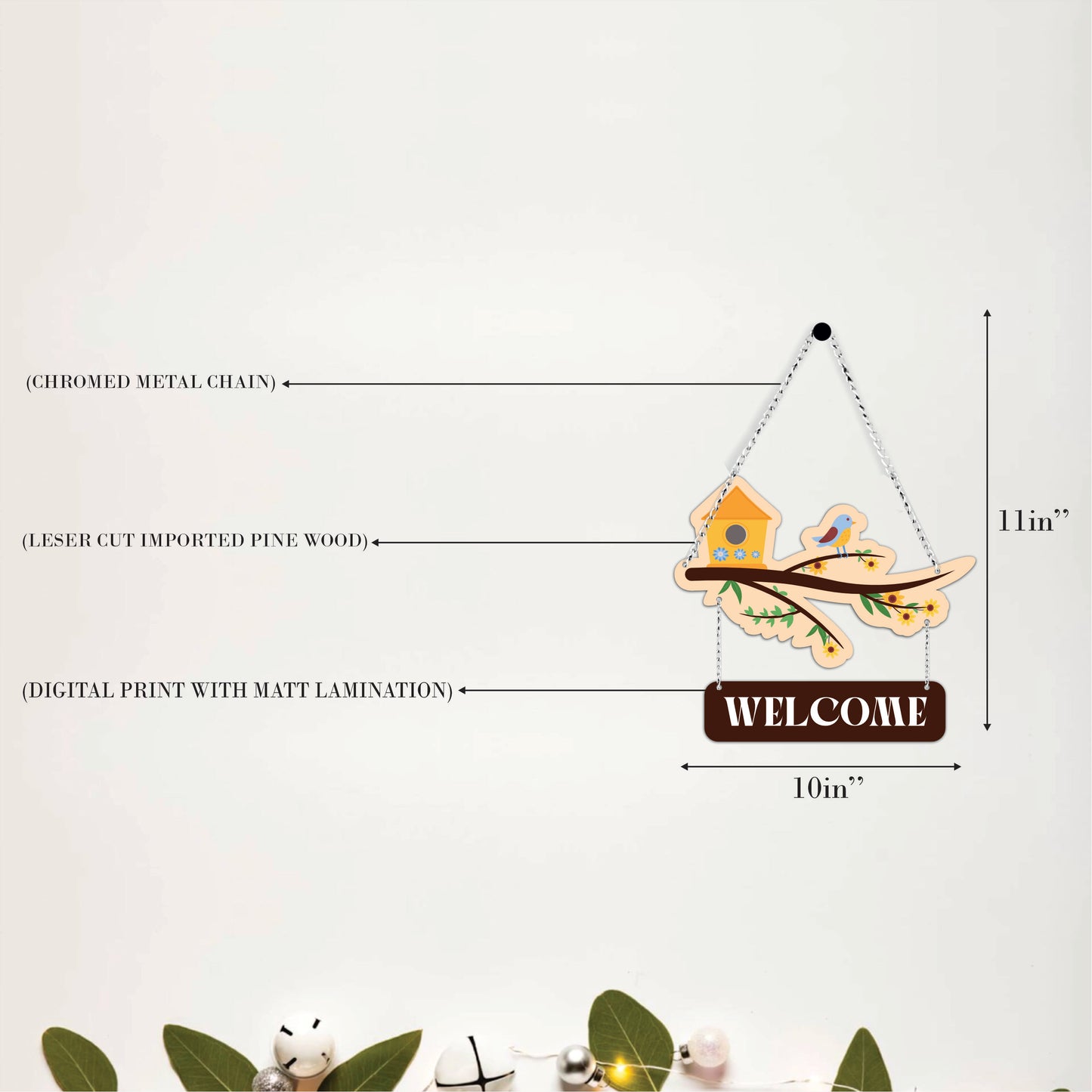 Welcome Bird House Wall Hanging