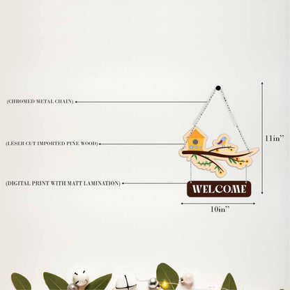 Welcome Bird House Wall Hanging