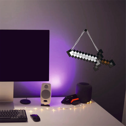 Retro Pixel Iron Sword Gaming Wall Hanging
