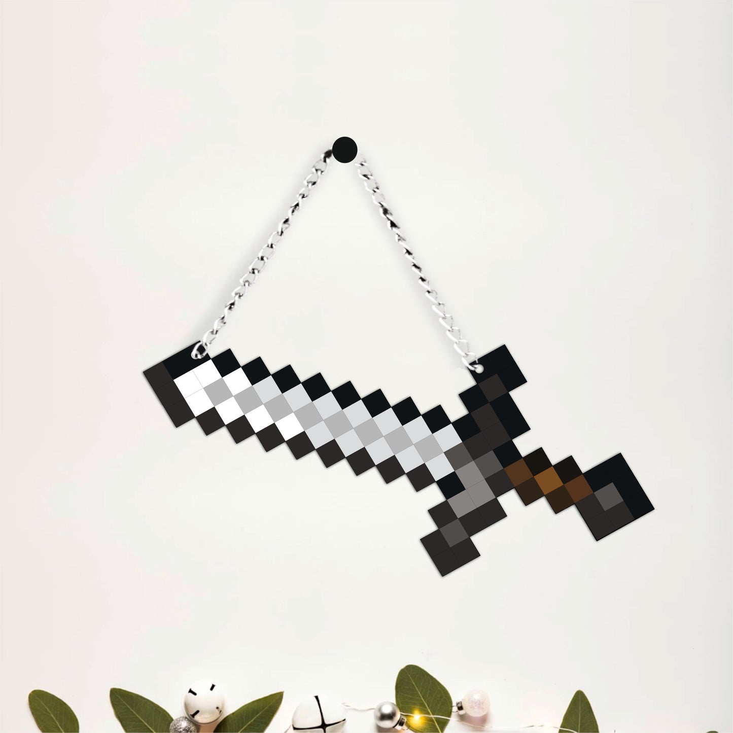 Retro Pixel Iron Sword Gaming Wall Hanging