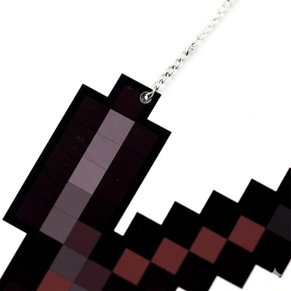 Retro Pixel Netherite Pickaxe Gaming Wall Hanging