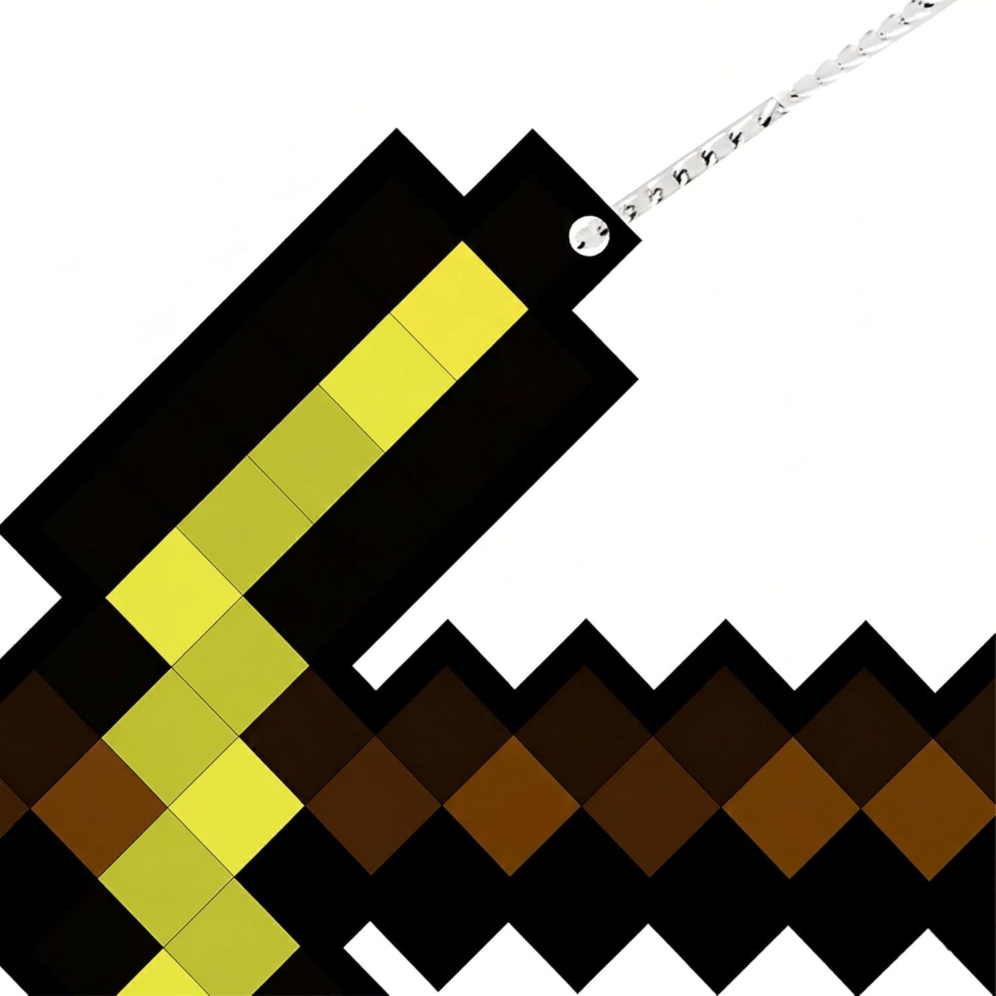 Retro Pixel Golden Pickaxe Gaming Wall Hanging