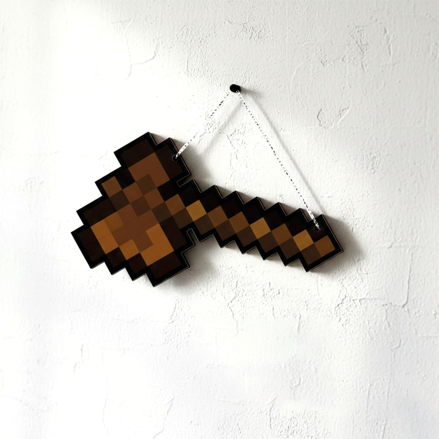 Retro Pixel Wooden Axe Gaming Wall Hanging