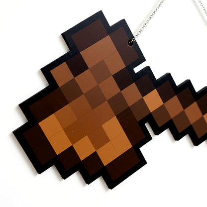 Retro Pixel Wooden Axe Gaming Wall Hanging