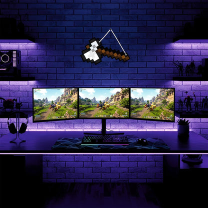 Retro Pixel Iron Axe Gaming Wall Hanging