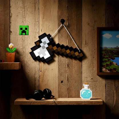 Retro Pixel Iron Axe Gaming Wall Hanging