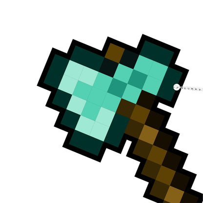 Retro Pixel Diamond Axe Gaming Wall Hanging