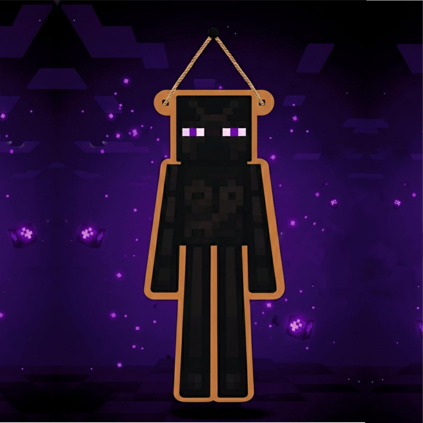 Retro Pixel Enderman Gaming Wall Hanging