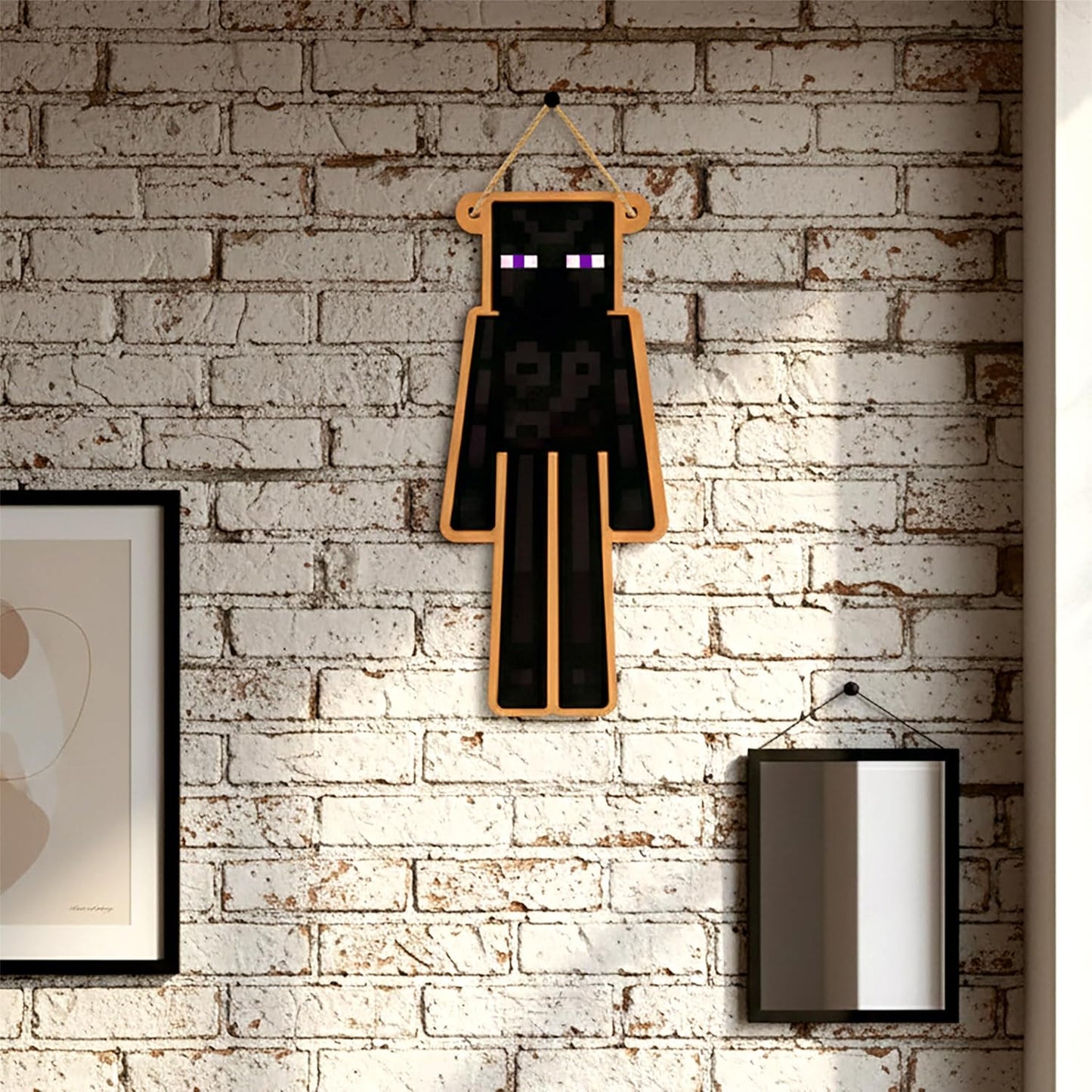 Retro Pixel Enderman Gaming Wall Hanging