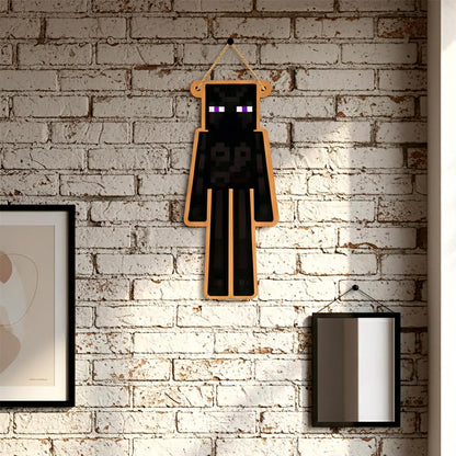 Retro Pixel Enderman Gaming Wall Hanging