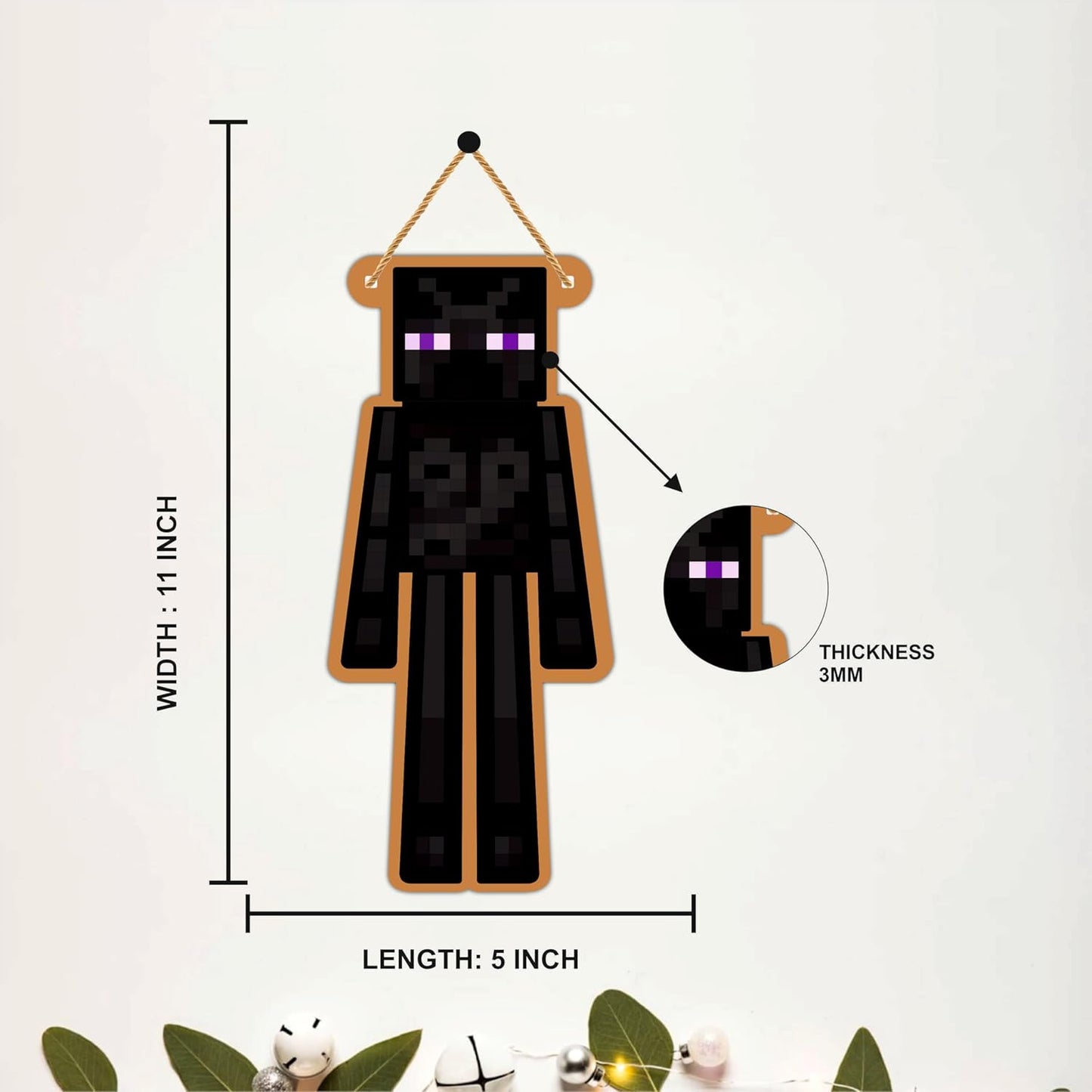 Retro Pixel Enderman Gaming Wall Hanging