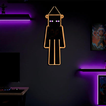 Retro Pixel Enderman Gaming Wall Hanging