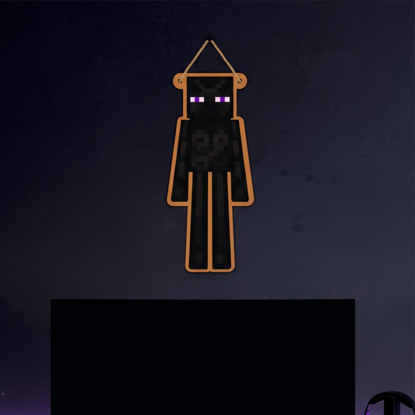 Retro Pixel Enderman Gaming Wall Hanging