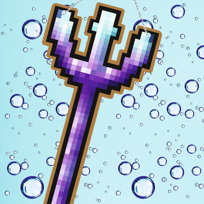Enchanted Pixel Trident Gaming Wall Hanging