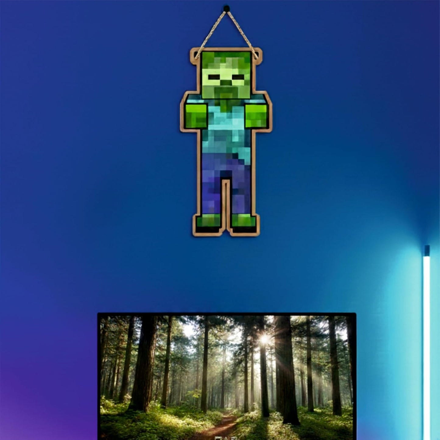 Retro Pixel Zombie Gaming Wall Hanging