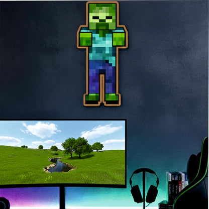 Retro Pixel Zombie Gaming Wall Hanging