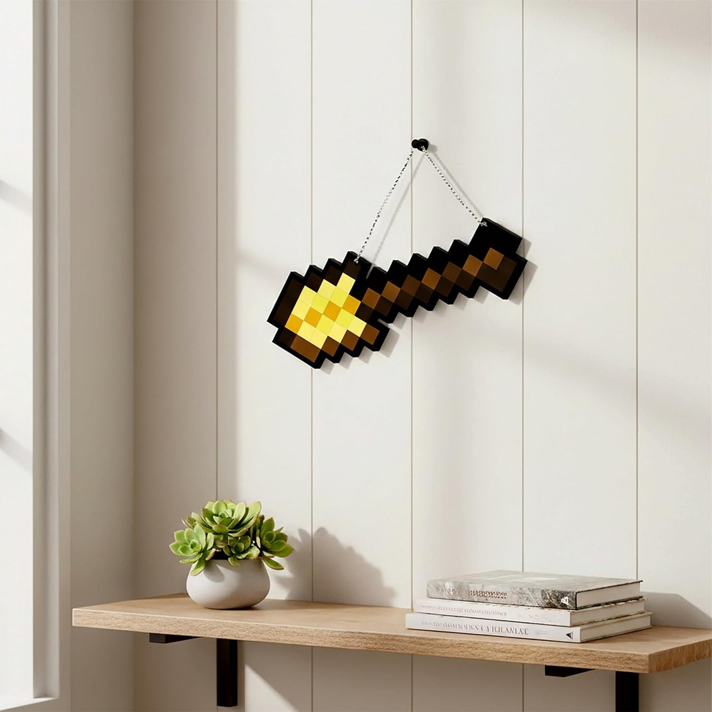 Retro Pixel Golden Shovel Gaming Wall Hanging