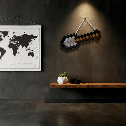 Retro Pixel Iron Shovel Gaming Wall Hanging
