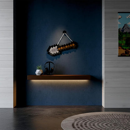 Retro Pixel Iron Shovel Gaming Wall Hanging