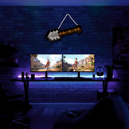 Retro Pixel Iron Shovel Gaming Wall Hanging