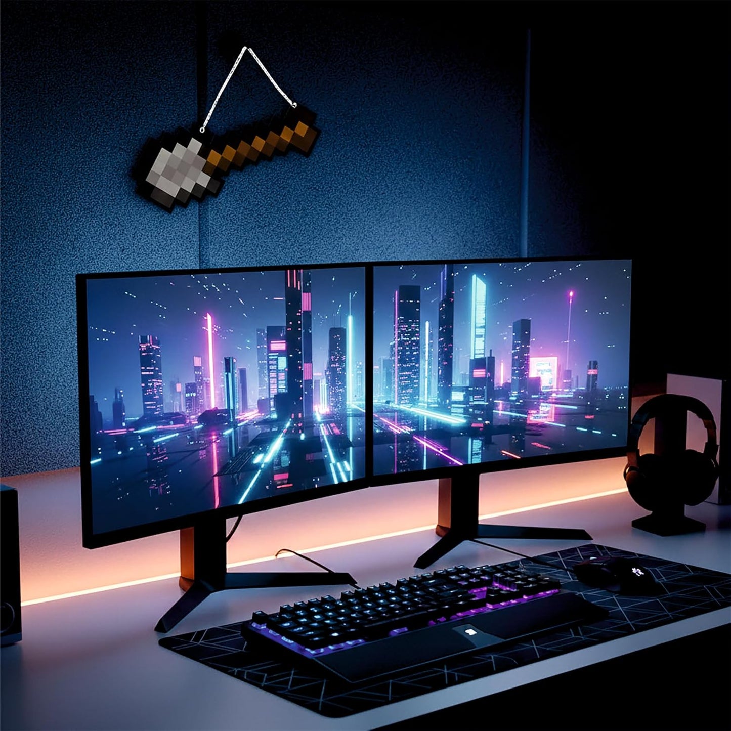 Retro Pixel Iron Shovel Gaming Wall Hanging
