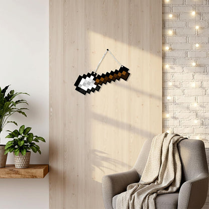 Retro Pixel Iron Shovel Gaming Wall Hanging