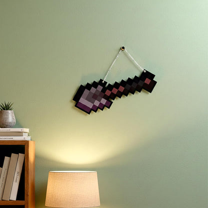 Retro Pixel Netherite Shovel Gaming Wall Hanging