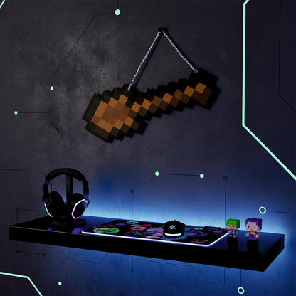 Retro Pixel Wooden Shovel Gaming Wall Hanging