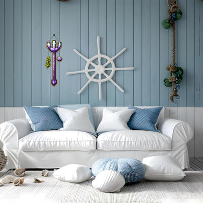 Enchanted Pixel Trident Gaming Wall Hanging