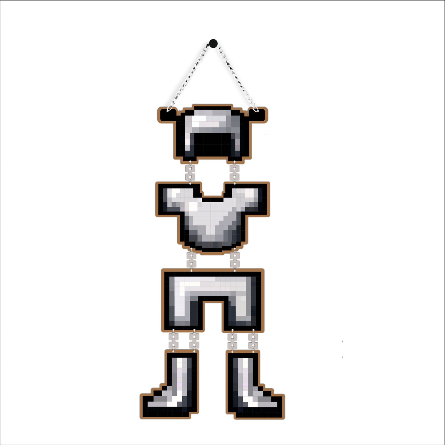 Retro Pixel Armor Gaming Wall Hanging