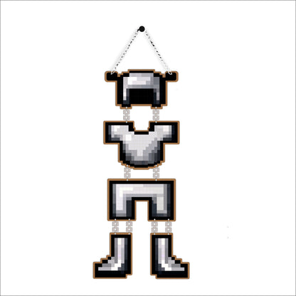 Retro Pixel Armor Gaming Wall Hanging