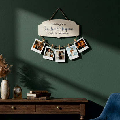 Wishing You Joy Love & Happiness Classic Wood Photo Hanging