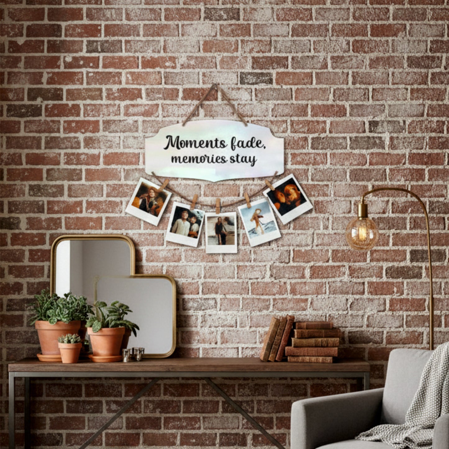 Moments Fade Memories Stay Iridescent Pastel Photo Hanging