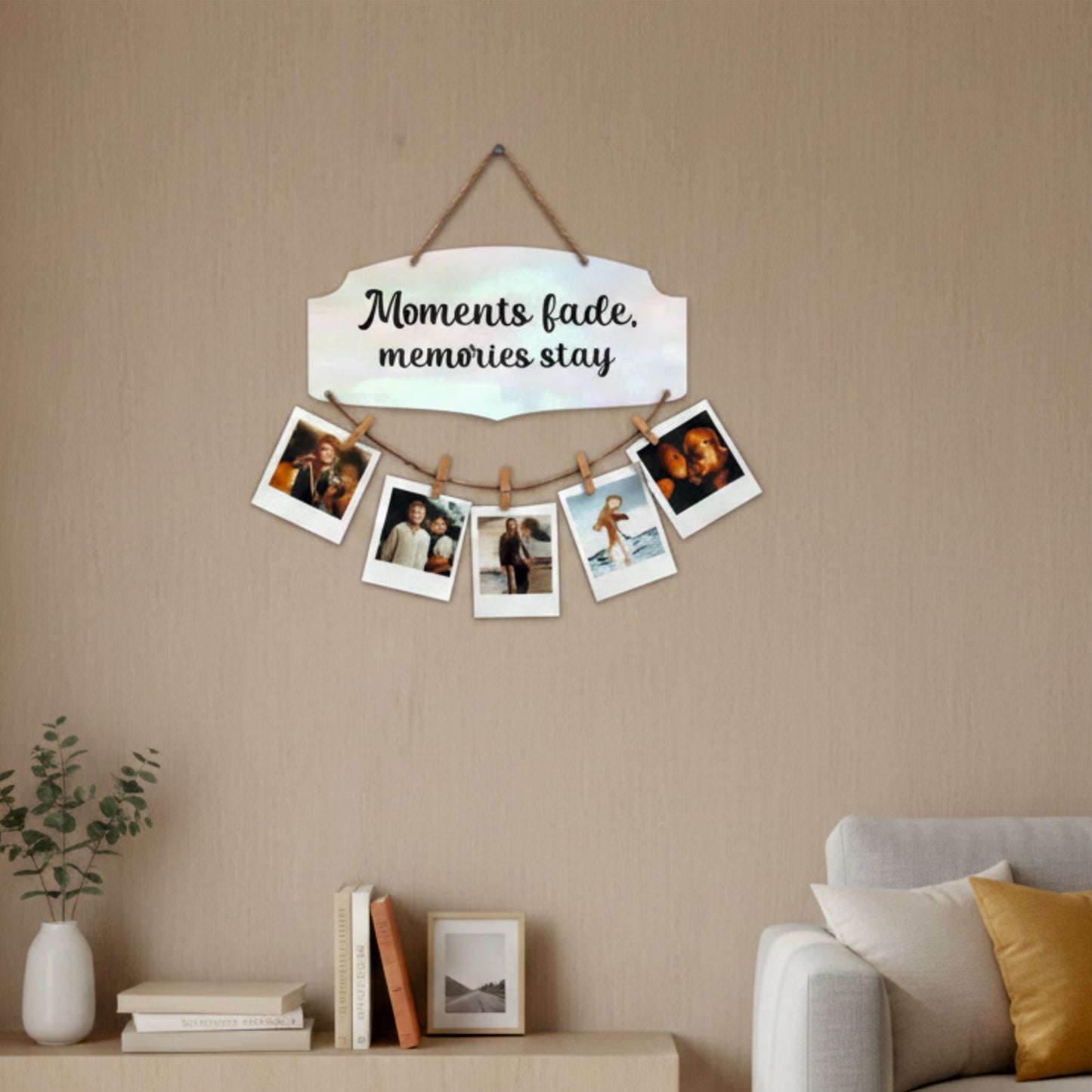 Moments Fade Memories Stay Iridescent Pastel Photo Hanging