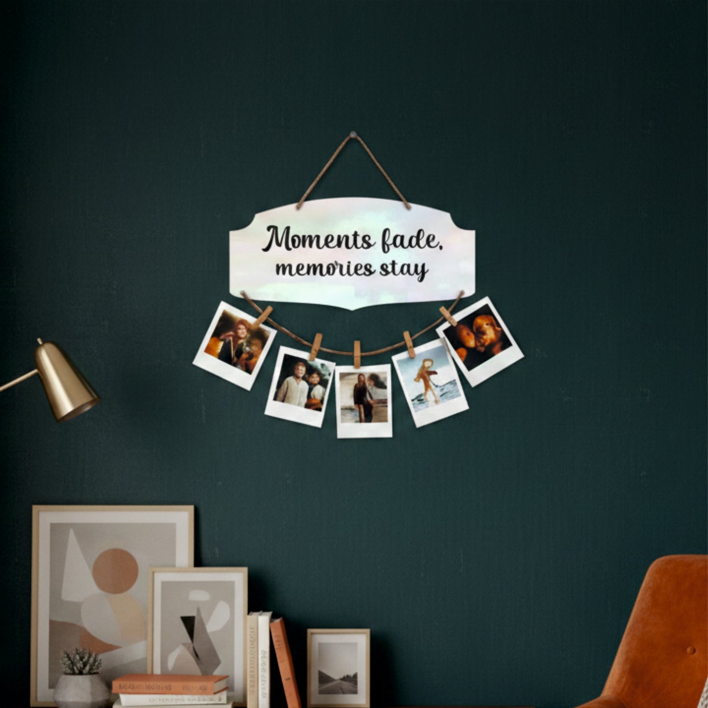 Moments Fade Memories Stay Iridescent Pastel Photo Hanging
