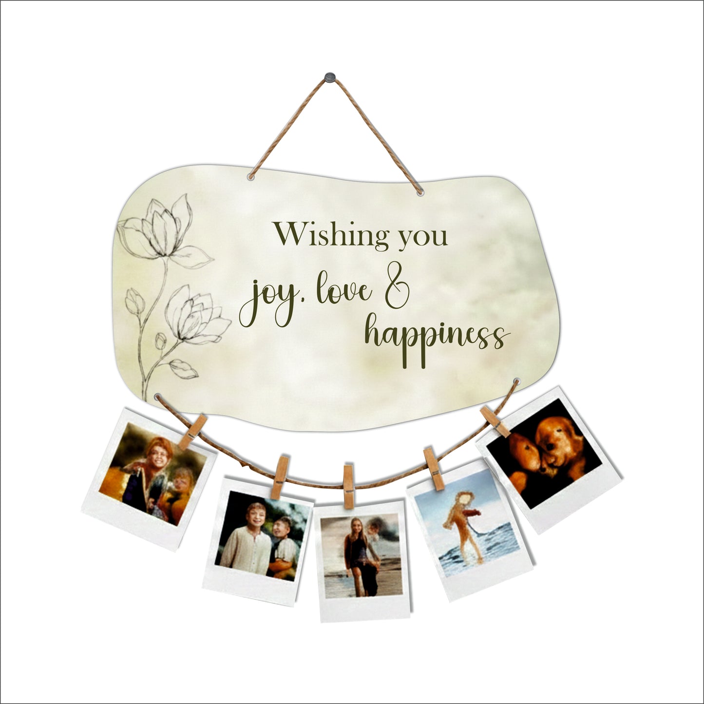 Wishing You Joy Love & Happiness Botanical Photo Hanging