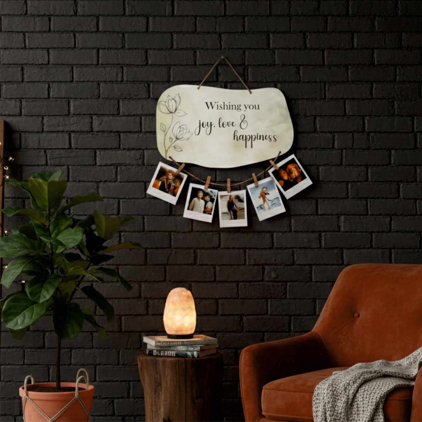 Wishing You Joy Love & Happiness Botanical Photo Hanging