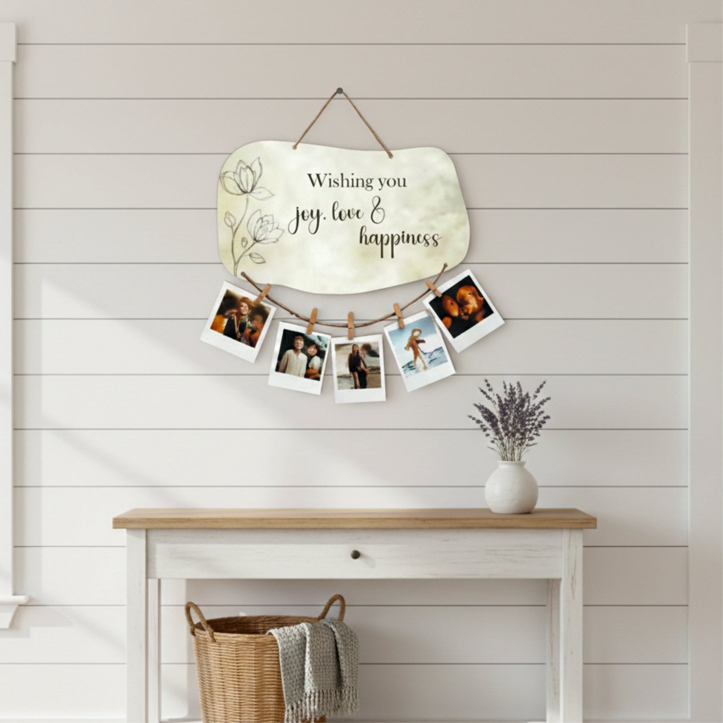 Wishing You Joy Love & Happiness Botanical Photo Hanging