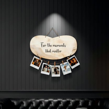 For The Moments That Matter Beige Marble Photo Hanging
