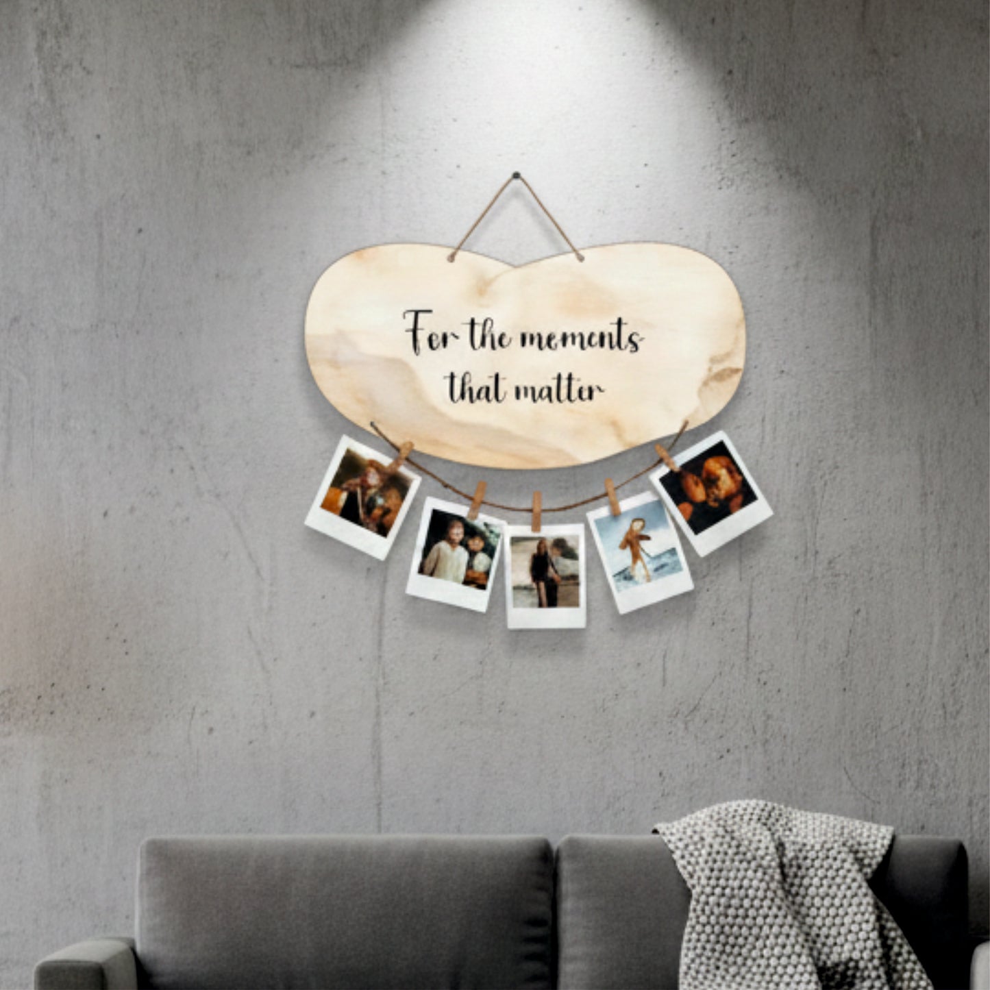 For The Moments That Matter Beige Marble Photo Hanging