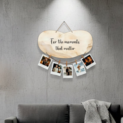 For The Moments That Matter Beige Marble Photo Hanging