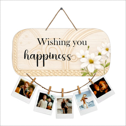 Wishing You Happiness Floral Photo Hanging