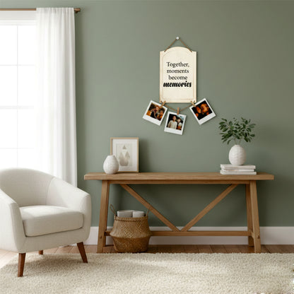 Together Moments Become Memories Vintage Arch Photo Hanging