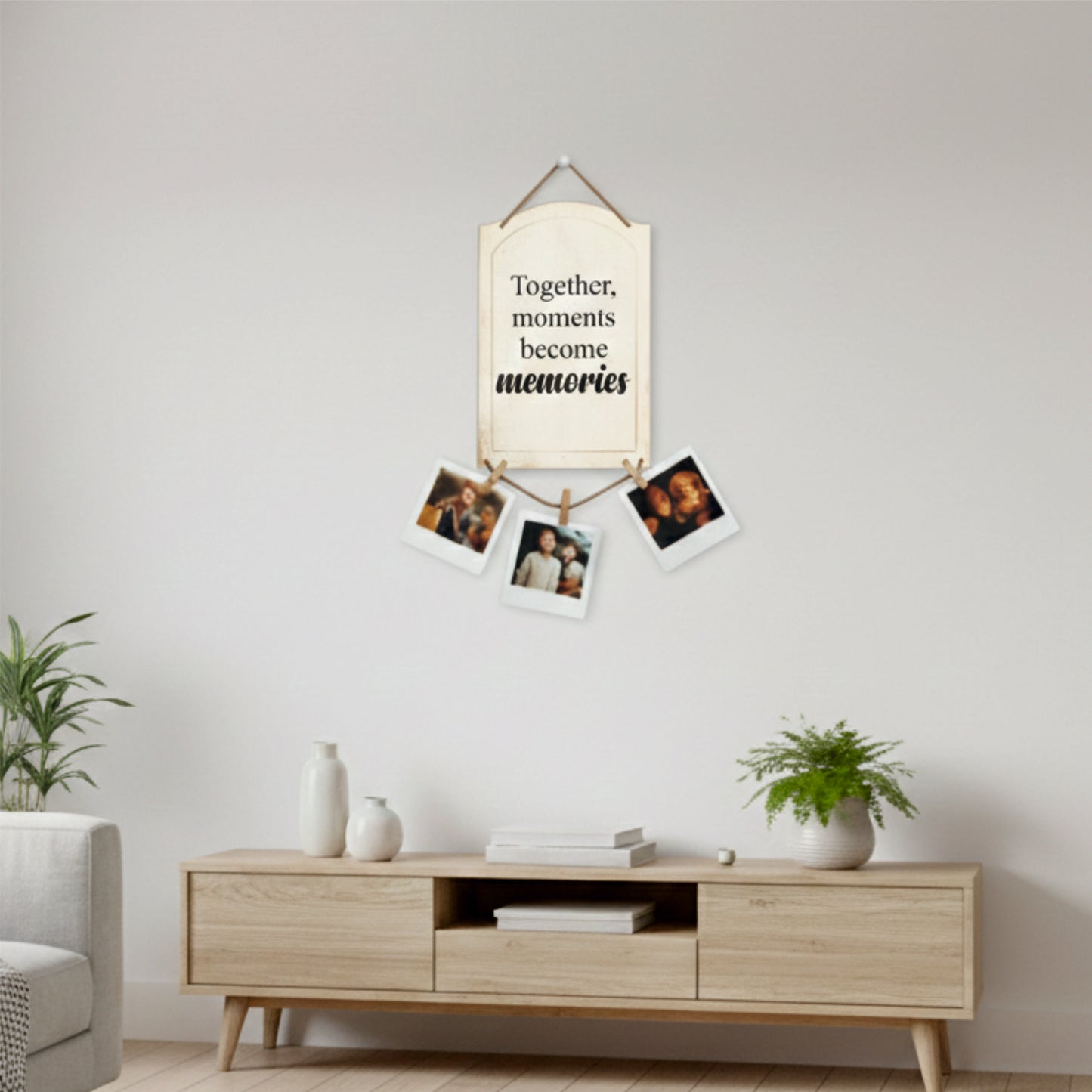 Together Moments Become Memories Vintage Arch Photo Hanging