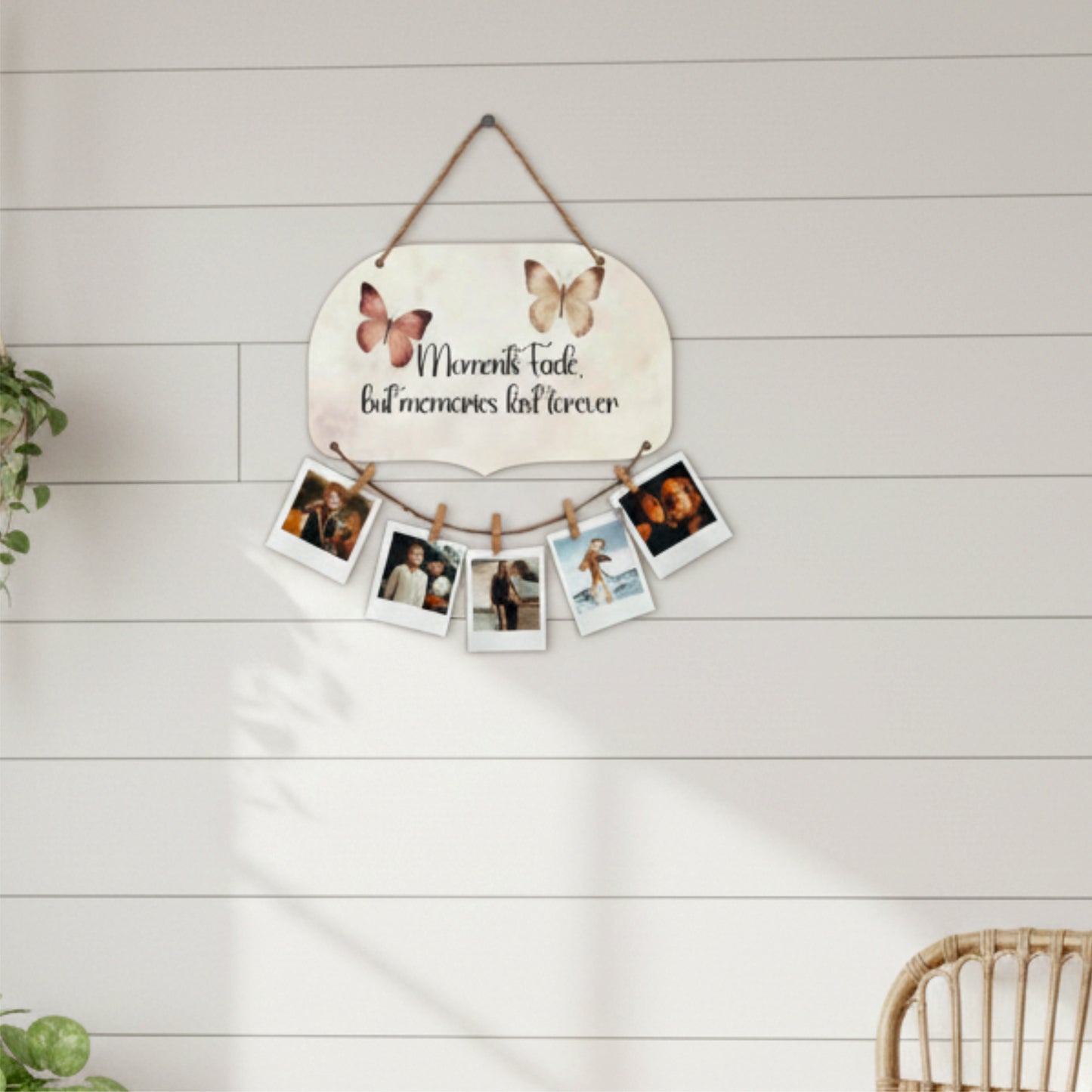 Moments Fade Memories Last Forever Butterfly Photo Hanging