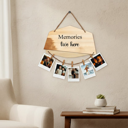 Memories Live Here Rustic Woodwash Photo Hanging