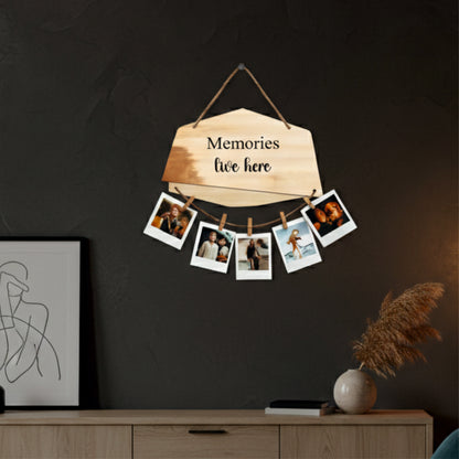 Memories Live Here Rustic Woodwash Photo Hanging