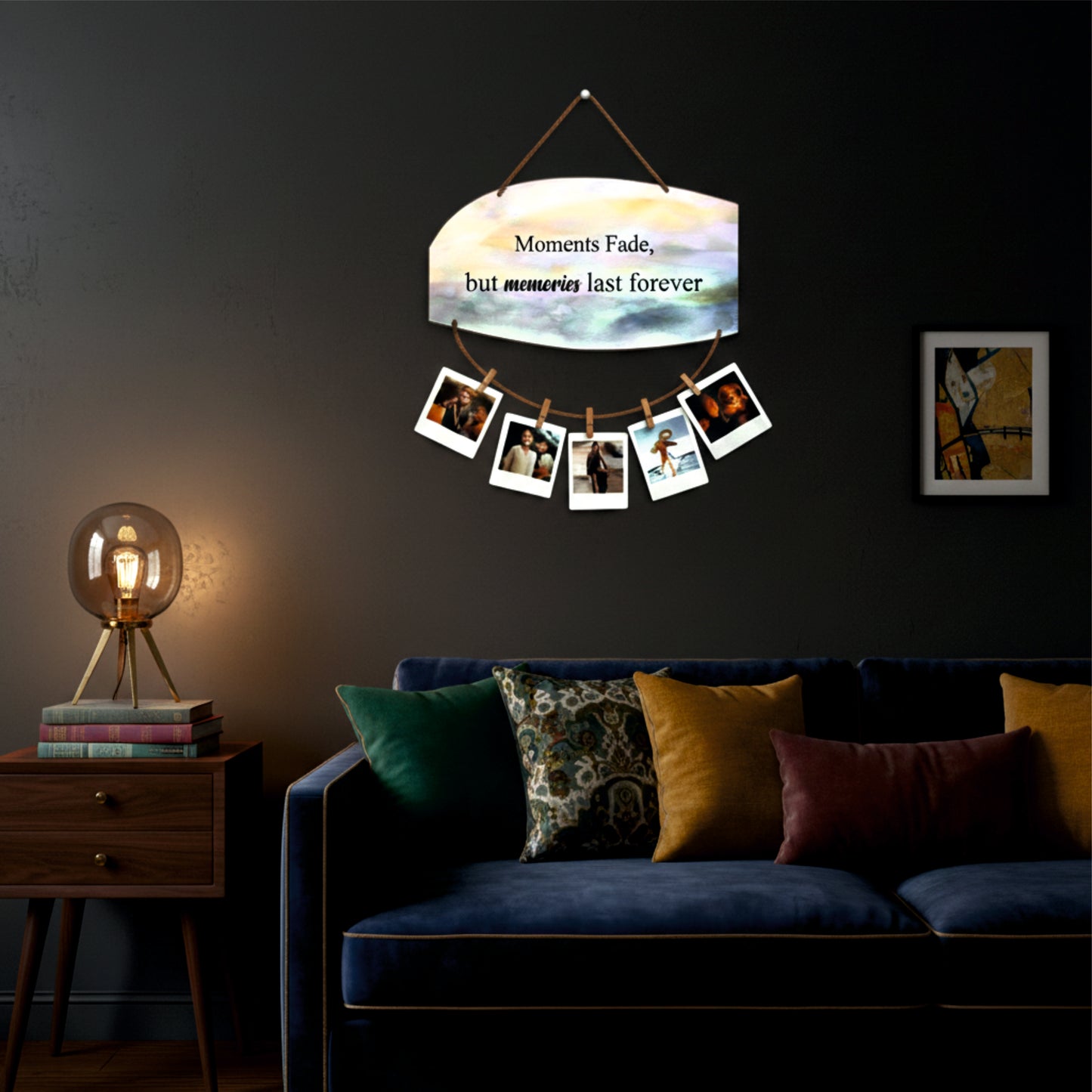 Moments Fade Memories Last Forever Watercolor Photo Hanging