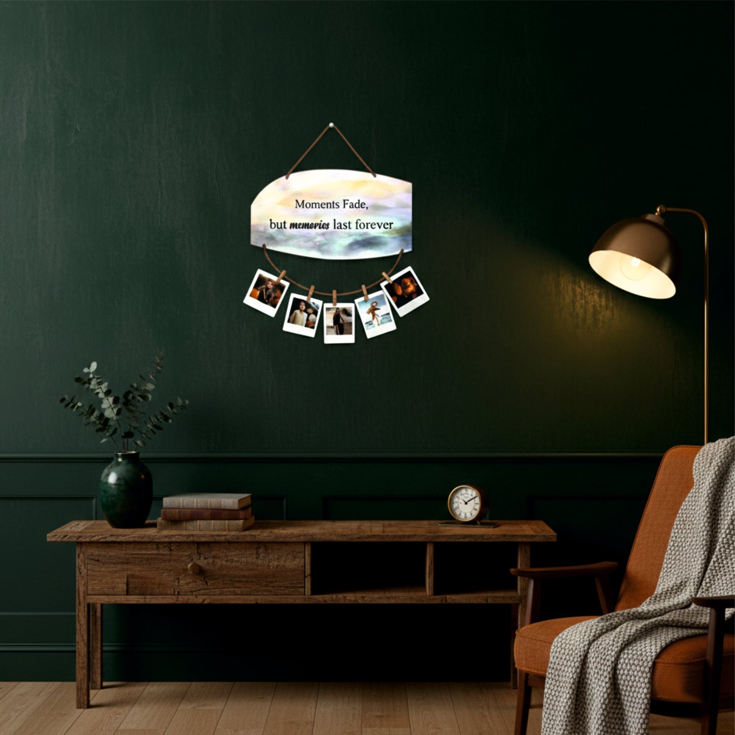 Moments Fade Memories Last Forever Watercolor Photo Hanging