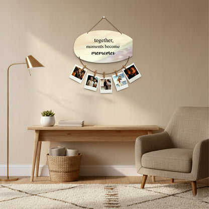 Together Moments Become Memories Pastel Watercolor Photo Hanging